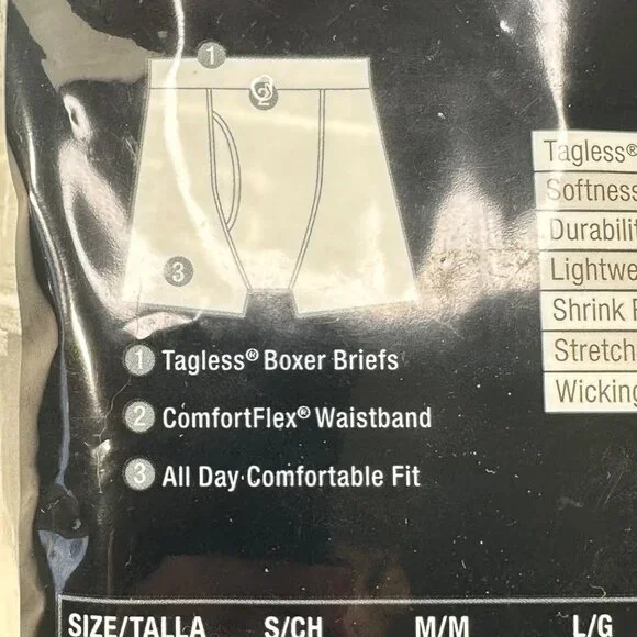 Lot Of 4 Hanes Men's Size Medium Boxer Briefs Tagless 100% Cotton New In Package - Picture 5 of 12